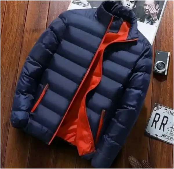 Men's Lightweight Wind/Dust Proof Puffer Stand Collar winter Warm Jacket Grey Black